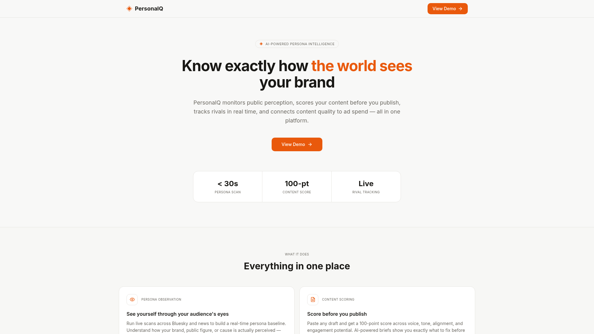 PersonaIQ application screenshot